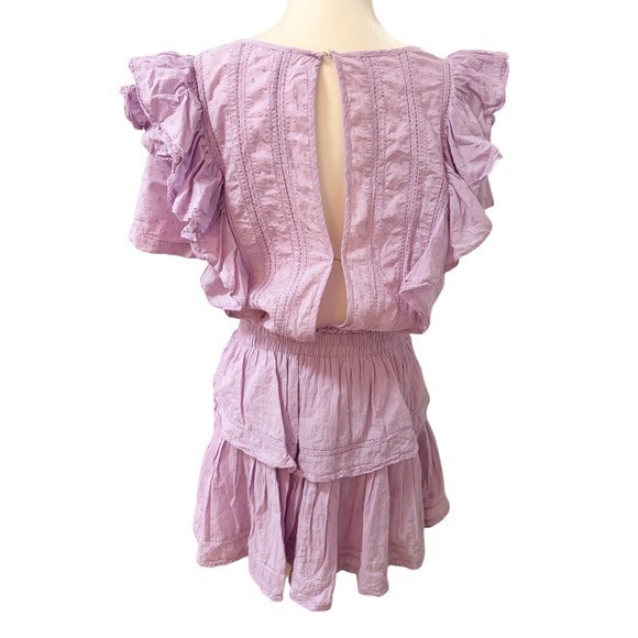 LoveShackFancy Natasha Wisteria Lavender Small Cotton Ruffle Mini Dress - Picture 9 of 13